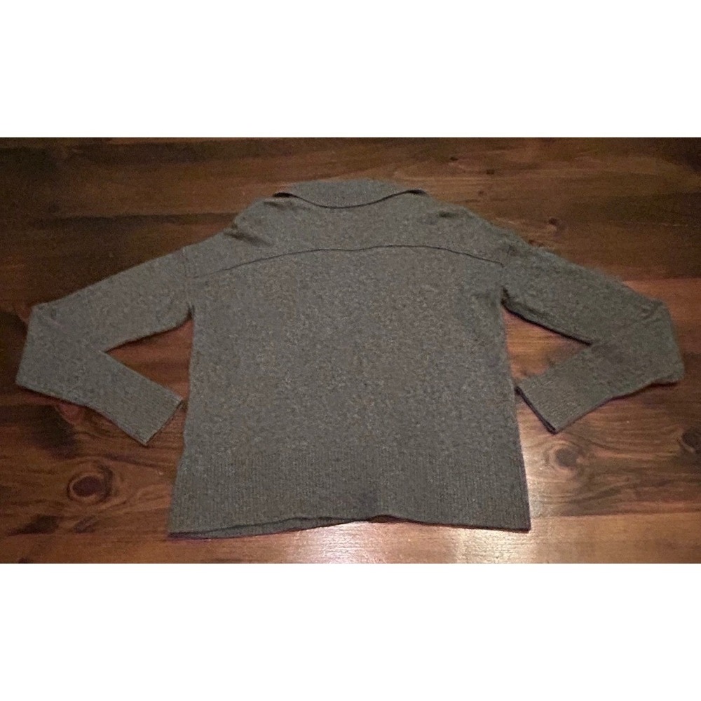 Free People Cashmere V-Neck Collar Sweater Charcoal Grey Size Medium Soft Preppy - Picture 4 of 7